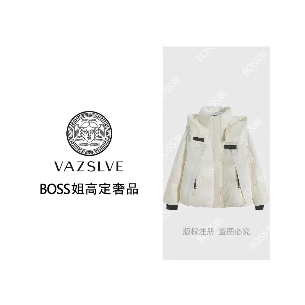 【VAZSLVE/全新奢品】捡漏 设计插肩袖连帽防风短款自热羽绒服SCF