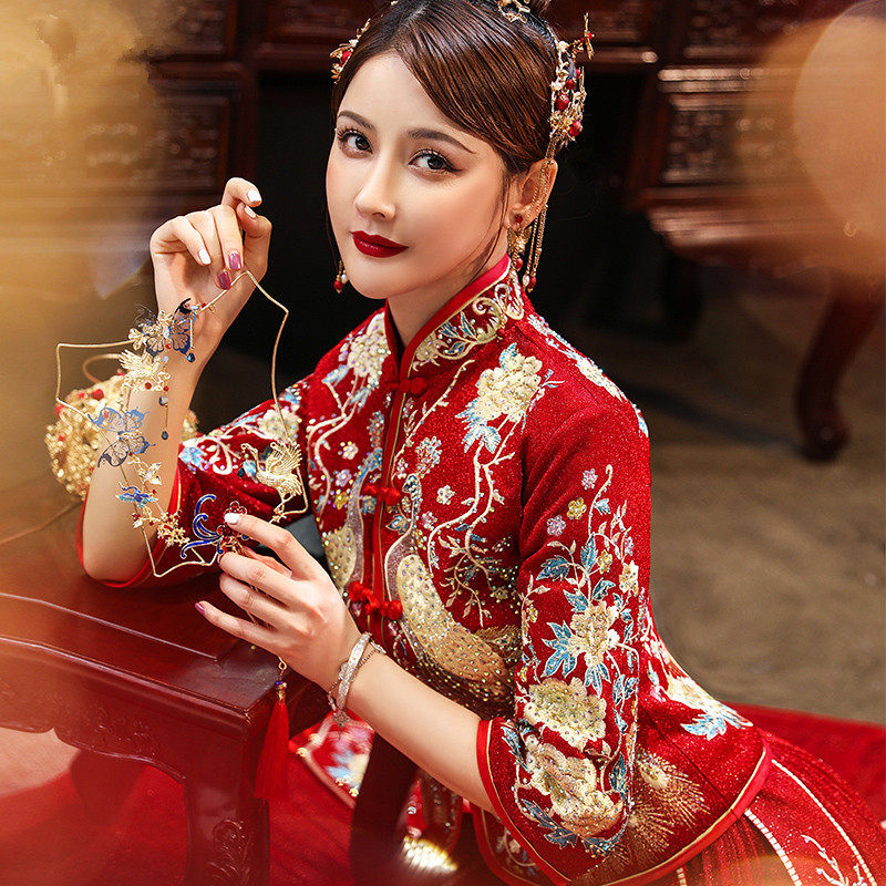秀禾服新娘2025新款龙凤褂嫁衣春夏中式新娘服结婚婚纱敬酒出阁服