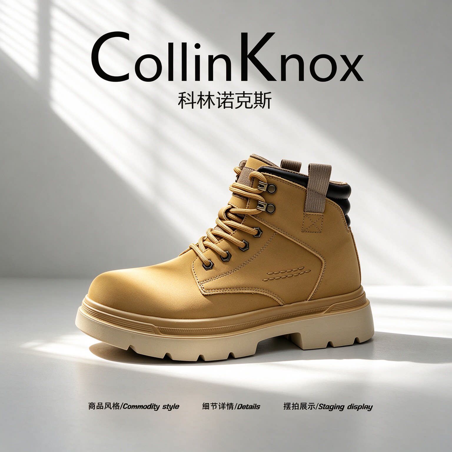 【美式户外风】CollinKnox2026年冬季新款马丁靴男经典耐磨大黄靴