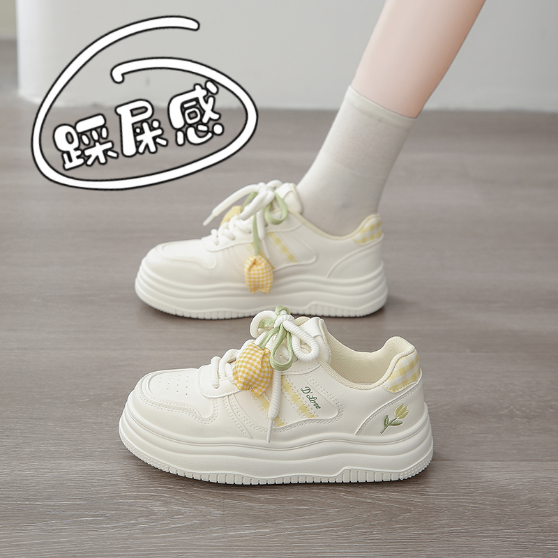 女童郁金香小白鞋秋季2025新款软底运动鞋学生中大童休闲板鞋34码