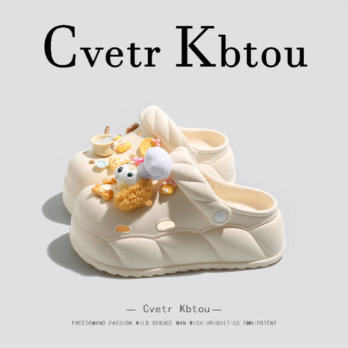 美国CvetrKbtou可爱卡通洞洞鞋女款夏季外穿厚底防滑踩屎感凉拖鞋