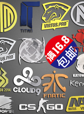 csgo游戏战队贴纸nip tyloo CLOUD9 FNATIC TITAN电脑机箱金属贴