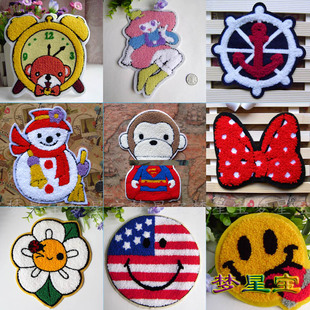 毛衣贴绒线贴笑脸花瓢虫雪人需手工缝制毛衣装 饰贴花儿童服饰M01