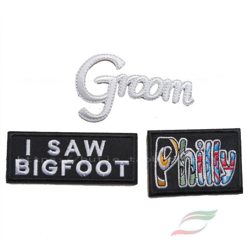 背胶刺绣布贴groom英文单词字母a101徽章服装装饰补丁贴花辅料diy