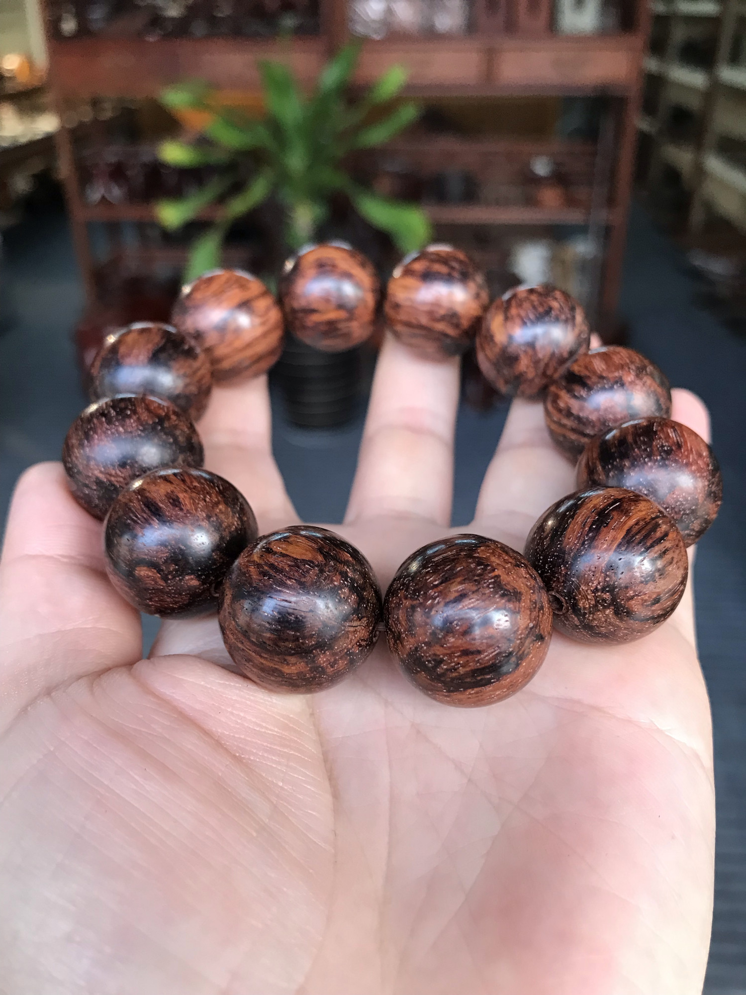 海南黄花梨老料收藏芝麻点手串佛珠孤品降香黄檀2.0沉水佛珠孤品