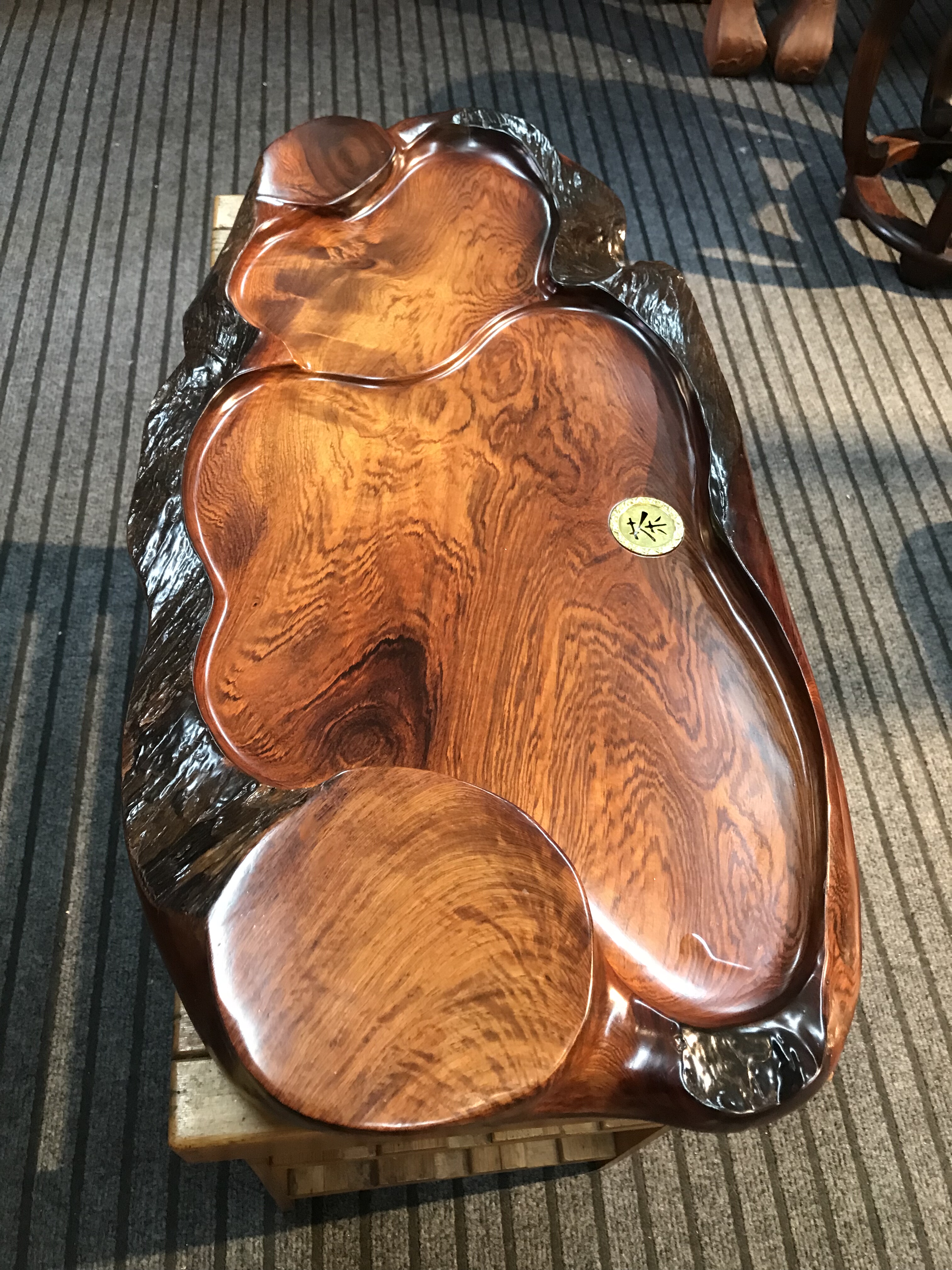 缅甸花梨木整块茶盘实木家用简约随型茶海茶台功夫茶具客厅桌面摆