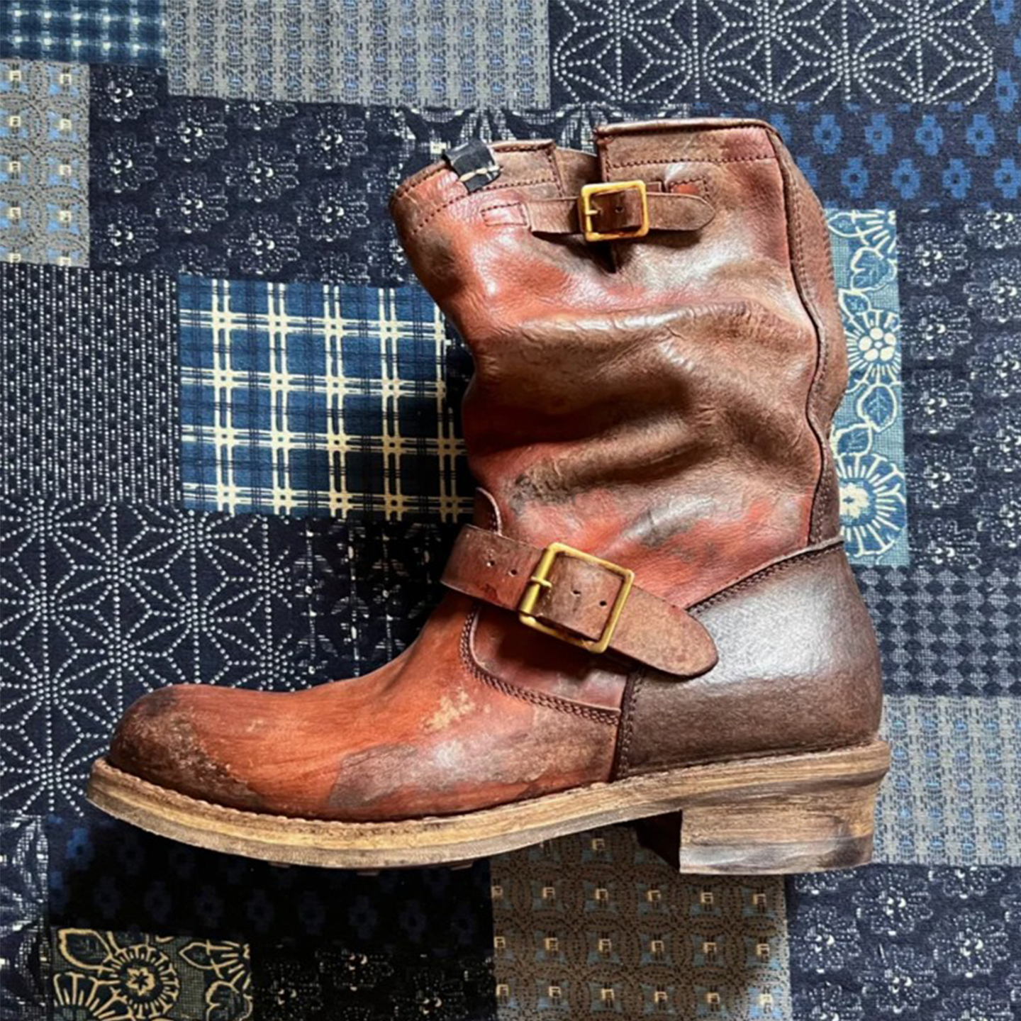 visvimunclegui复古高帮潮男靴