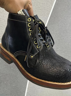 visvim uncle gui 马臀皮手工固特异brigadier日潮爆裂复古工装靴