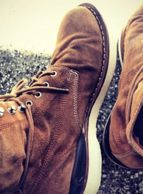 VISVIM UNCLE GUI新款固特异virgil厚底增高反绒手工日潮百搭男靴