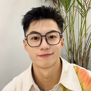 眼镜框镜架男潮流tr90近视镜黑大脸舒适可配度数平光镜轻高级质感