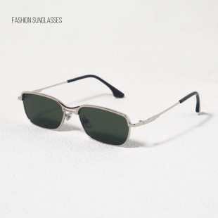 墨绿小众小框墨镜近视金属高级朋克拍照眼镜男防紫外太阳镜Y2K女