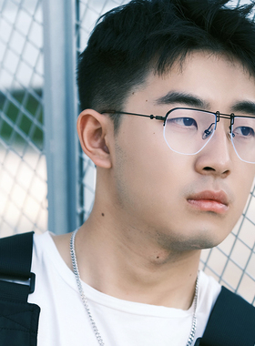 33家金属半框平光镜潮男 机能超酷个性可配近视眼镜架防蓝光装饰