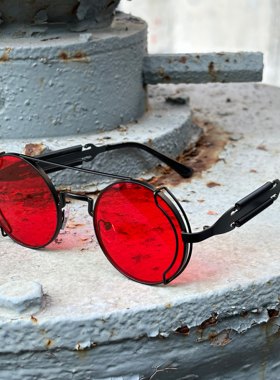 33家眼镜圆框哥特工业蒸汽墨镜