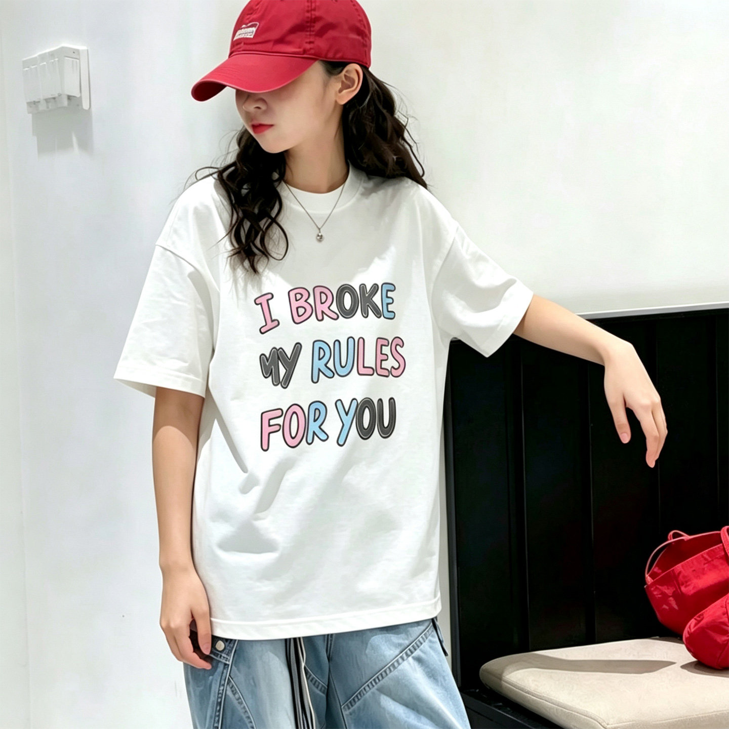 YDS女中大童纯棉简约百搭字母T恤实体货2026新款夏装清爽透气短袖