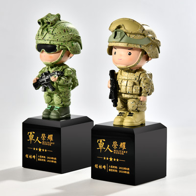 退伍纪念礼品送战友老兵哥哥男女生定制摆件创意有意义的退役留念