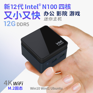 12代新酷睿N100四核迷你主机办公商务HTPC客厅小电脑DDR5 intel