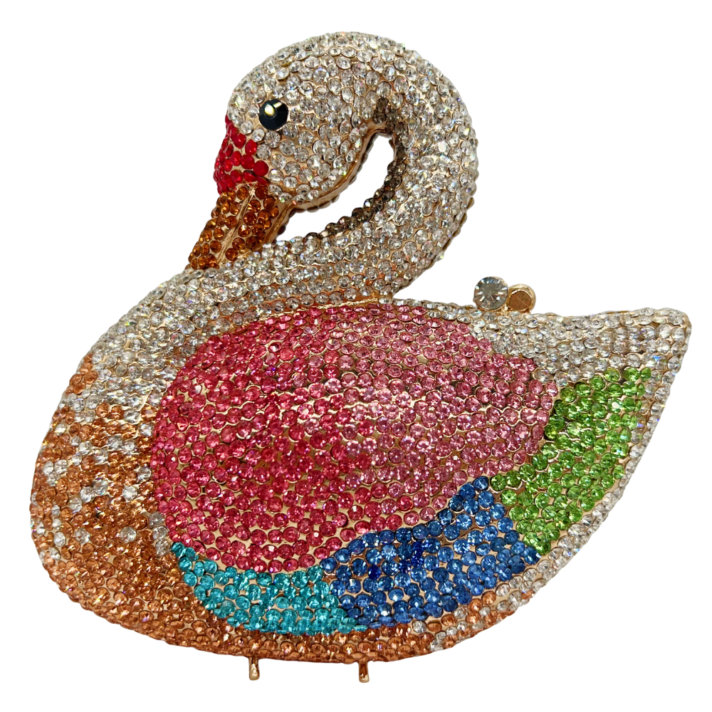 Swan Crystal Clutch bag新款天鹅镶钻晚宴手拿女包轻奢宴会钻包