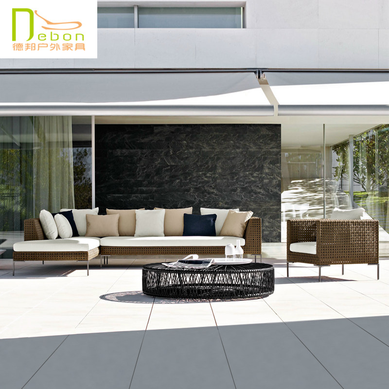 北欧户外藤编沙发庭院露天沙发花园休闲沙发防雨防晒室外沙发组合,住宅家具,户外沙发,淘宝优惠券,粉丝福利购,淘宝优惠卷