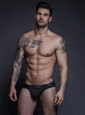 C-IN2男士内裤男3条装纯棉性感低腰高叉三角裤全棉运动底裤cin2