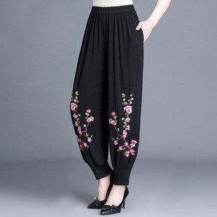 九分裤 阔腿裤 200斤胖妈妈装 夏装 子 中老年女装 莫代尔裤 加肥加大码
