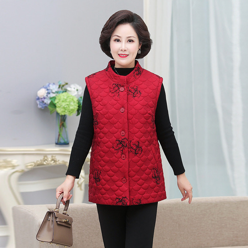 中老年人加肥加大码马甲冬装棉服