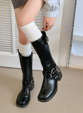 白色过膝袜女长筒袜到膝盖配靴子的袜子棉袜秋冬长袜子高筒及膝袜
