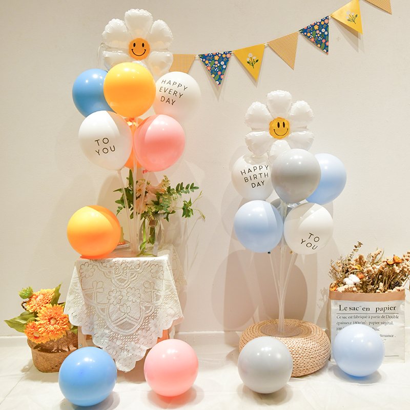 ins雏菊花朵桌飘生日百天装饰