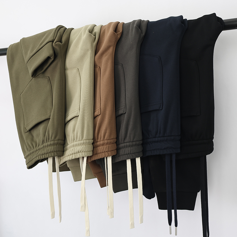 秋冬加绒卫裤男宽松小脚加厚束脚裤男士针织运动长裤休闲裤子男款