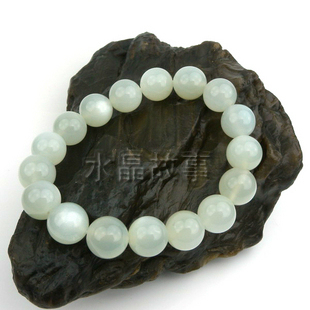 天然白月光石手链原石手串项链旺桃花人缘无染色无烤色正品宝石珠