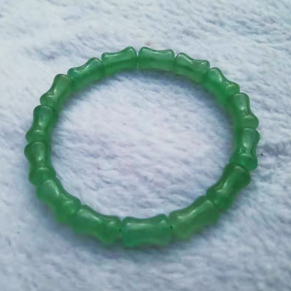 天然东陵玉竹节手链原石 东陵玉手串手镯 玉石桶珠节串路路通手链