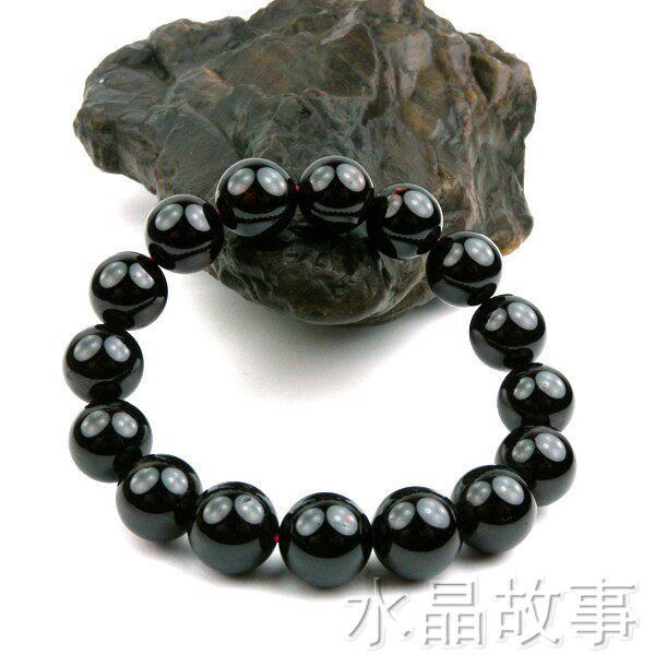 天然酒红石榴石手链原石男女款12mm红水晶饰品民族风宝石礼物原创