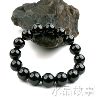 天然酒红石榴石手链原石男女款12mm红水晶饰品民族风宝石礼物原创