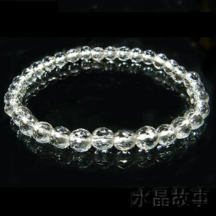 白水晶手链天然原石刻面手串首饰图片