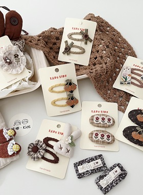 满两件包邮韩式森系布艺发夹碎发蕾丝蝴蝶结刘海BB夹婴童发饰压夹