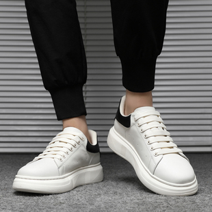【雷军同款】小白鞋男厚底轻便白色男士休闲鞋真皮男款板鞋男鞋