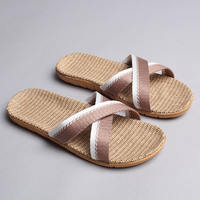 Four-season slippers, summer linen slippers, home silent slippers, men's cooling slippers, women's indoor high appearance level floor cooling slippers thumbnail 5