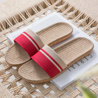 Four-season slippers, summer linen slippers, home silent slippers, men's cooling slippers, women's indoor high appearance level floor cooling slippers thumbnail 8