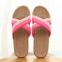 Four-season slippers, summer linen slippers, home silent slippers, men's cooling slippers, women's indoor high appearance level floor cooling slippers thumbnail 3
