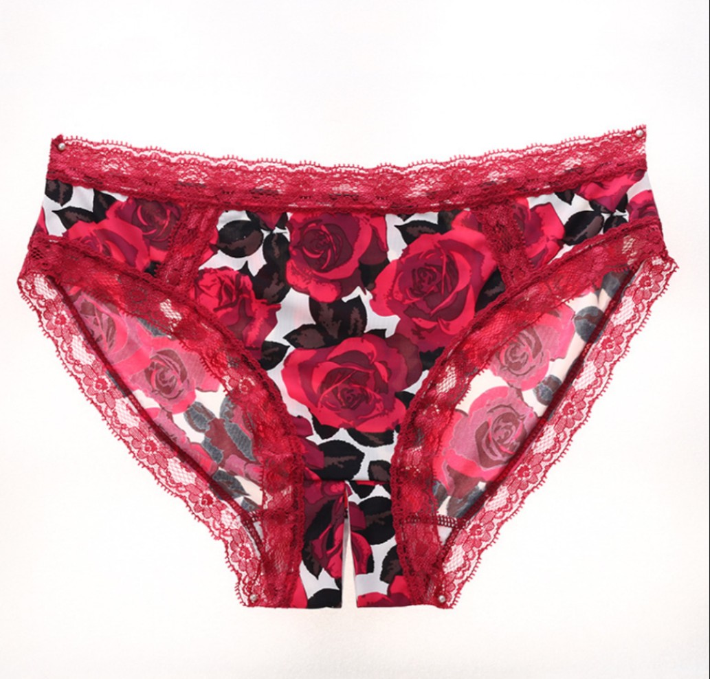 三角裤中腰蕾丝边女内裤女士