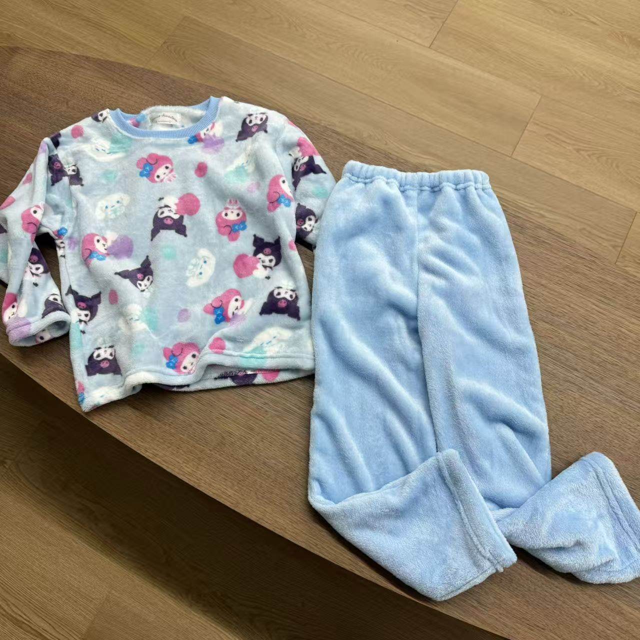 25年新款 出口日本女童珊瑚绒保暖家居套装 儿童睡衣套,童装/婴儿装/亲子装,家居服套装,淘宝优惠券,粉丝福利购,淘宝优惠卷