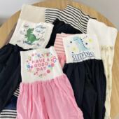 外贸尾货日本儿童秋冬家居裤 高腰腹围裤 男童女童薄款 防着凉护肚裤