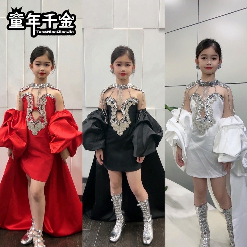童年千金女童晚礼服修身简约