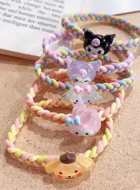 新款可爱三丽鸥头绳皮筋ins编织高弹力发圈发绳森系新款马尾扎头