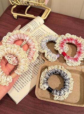 韩版蕾丝花边新款耐用小肠高端发圈橡皮筋高弹力发绳头绳头发发饰