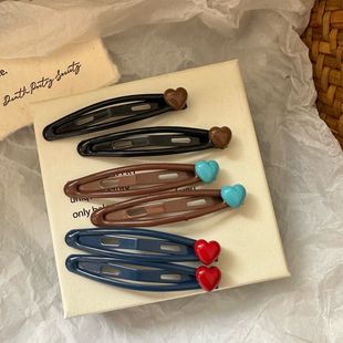 韩系百搭滴油小桃心发夹掰掰夹发饰日常简约气质刘海碎发夹发饰品