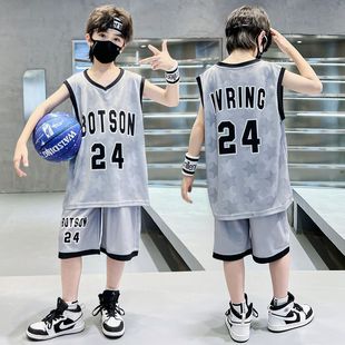 男童速干运动套装 夏儿童中大童篮球服11号球衣24号帅气背心两件套