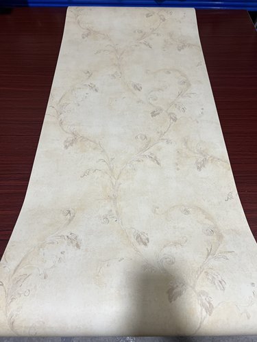美式复古壁纸法式轻奢壁纸浅黄欧式花纹客厅卧室书房背景纯纸墙纸
