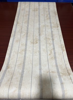 美式复古壁纸蓝灰色竖条纹大面积满贴卧室儿童房书房背景纯纸壁纸