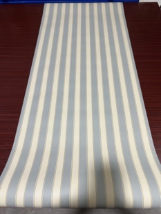 绝版进口墙纸美式复古壁纸蓝色大面积条纹壁纸客厅卧室书房壁纸