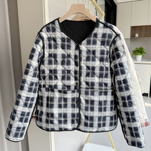 羊毛棉服外套女秋冬季2025新款圆领短款两面穿上衣内胆轻薄小棉袄